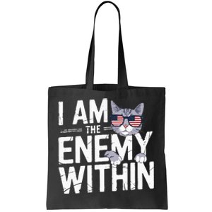 I Am The Enemy Within Kamala Harris 2024 Cat Lovers Tote Bag