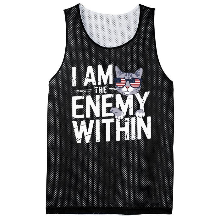 I Am The Enemy Within Kamala Harris 2024 Cat Lovers Mesh Reversible Basketball Jersey Tank