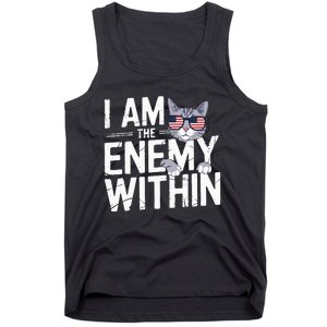 I Am The Enemy Within Kamala Harris 2024 Cat Lovers Tank Top