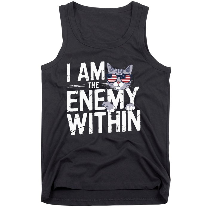 I Am The Enemy Within Kamala Harris 2024 Cat Lovers Tank Top