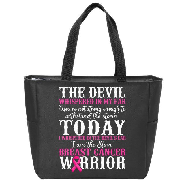 I Am The Storm Breast Cancer Warrior Pink Breast Cancer Zip Tote Bag