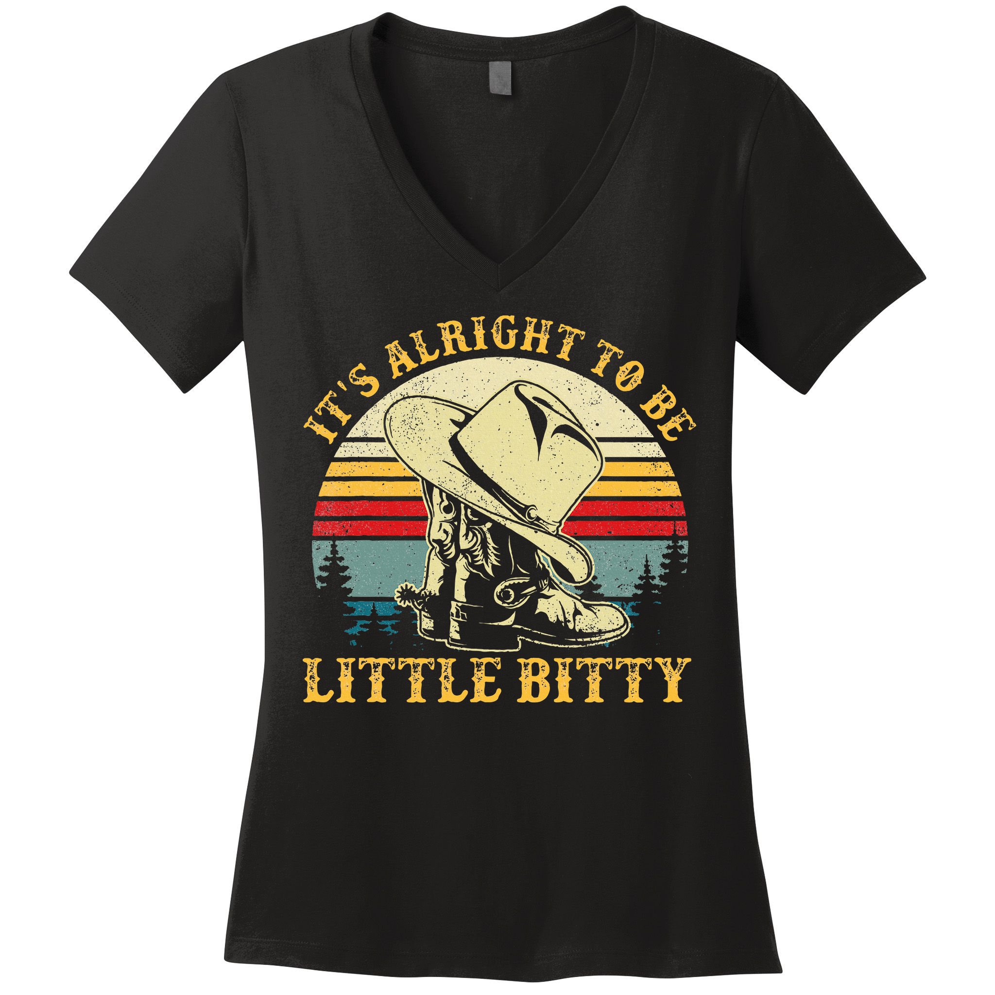 It’S Alright To Be Little Bitty Country Music Women's V-Neck T-Shirt