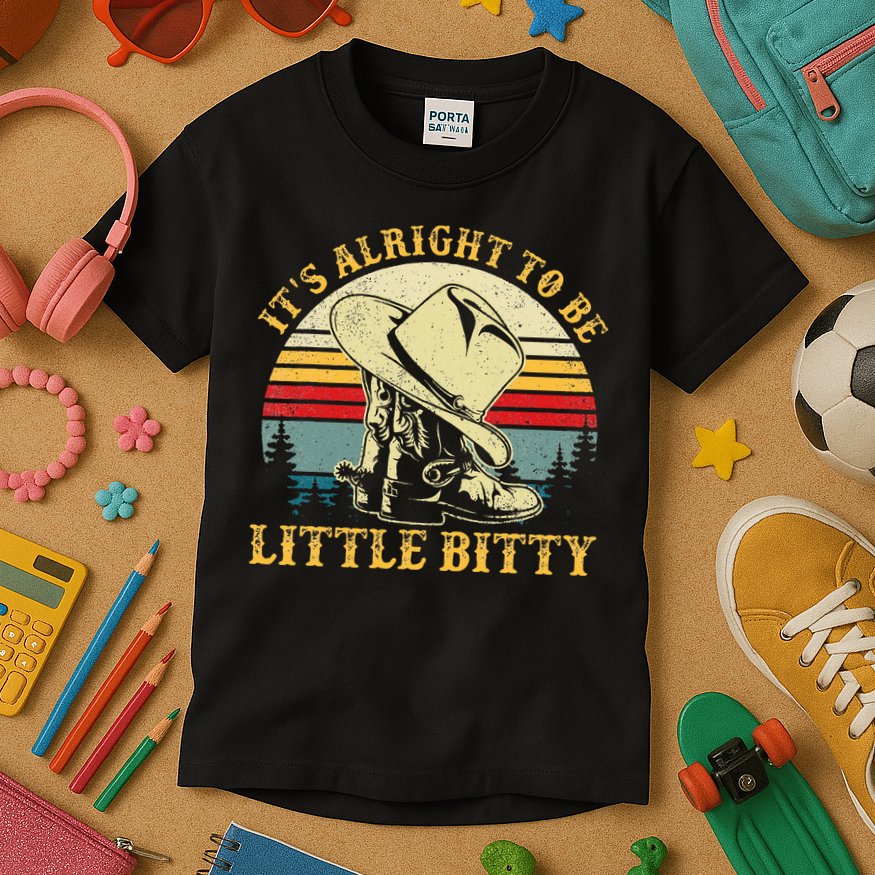 It’S Alright To Be Little Bitty Country Music Kids T-Shirt