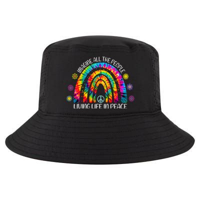 Imagine All The People Living Life In Peace Rainbow Cool Comfort Performance Bucket Hat