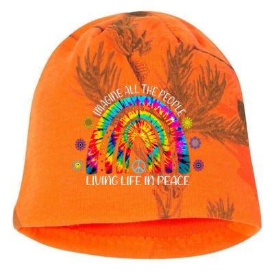 Imagine All The People Living Life In Peace Rainbow Kati - Camo Knit Beanie