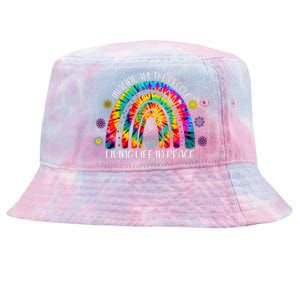 Imagine All The People Living Life In Peace Rainbow Tie-Dyed Bucket Hat