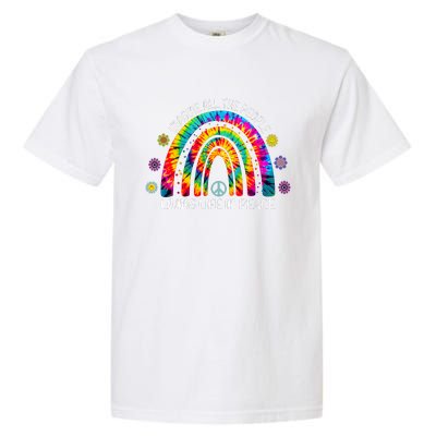 Imagine All The People Living Life In Peace Rainbow Garment-Dyed Heavyweight T-Shirt