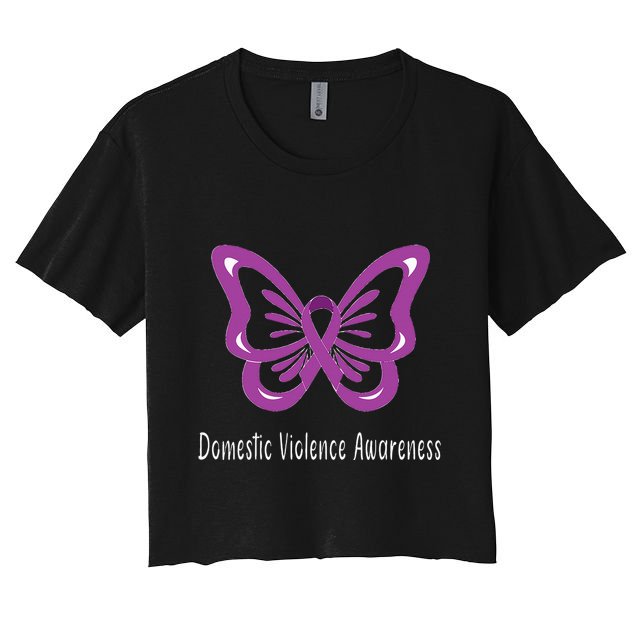 I am the storm Domestic Violence Awareness Butterfly Crop Top