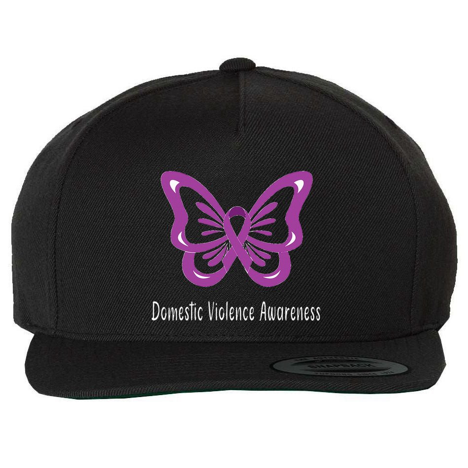 I am the storm Domestic Violence Awareness Butterfly Wool Snapback Cap