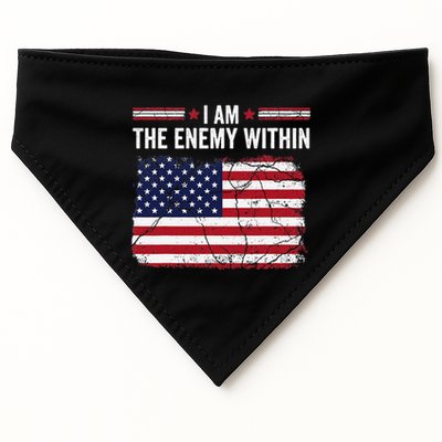 I Am The Enemy Within Funny Presidential Election 2024 USA-Made Doggie Bandana