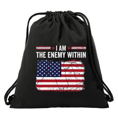 I Am The Enemy Within Funny Presidential Election 2024 Drawstring Bag