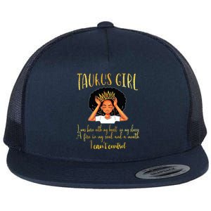 Im A Taurus Girl Birthday For Women Flat Bill Trucker Hat