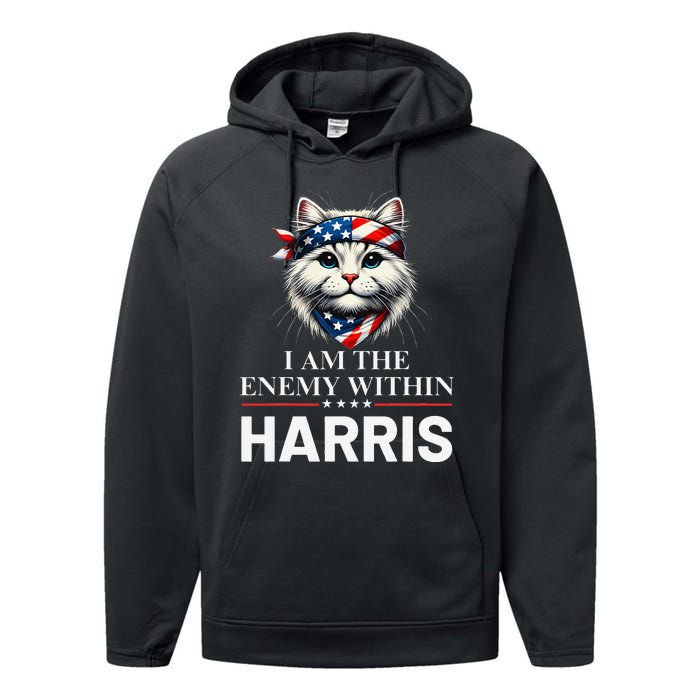 I Am The Enemy Within Harris 2024 I Am The Enemy Within Performance Fleece Hoodie