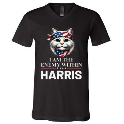 I Am The Enemy Within Harris 2024 I Am The Enemy Within V-Neck T-Shirt