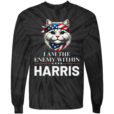 I Am The Enemy Within Harris 2024 I Am The Enemy Within Tie-Dye Long Sleeve Shirt