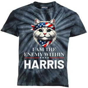 I Am The Enemy Within Harris 2024 I Am The Enemy Within Kids Tie-Dye T-Shirt