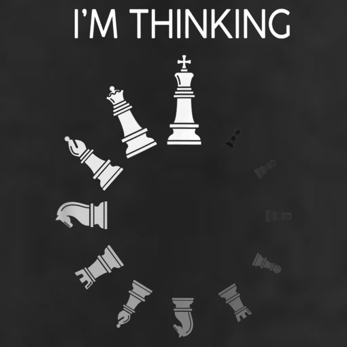 I Am Thinking Chess Pieces I’m Thinking Chess Player Large Microfiber Waffle Golf Towel