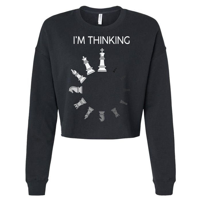 I Am Thinking Chess Pieces I’m Thinking Chess Player Cropped Pullover Crew