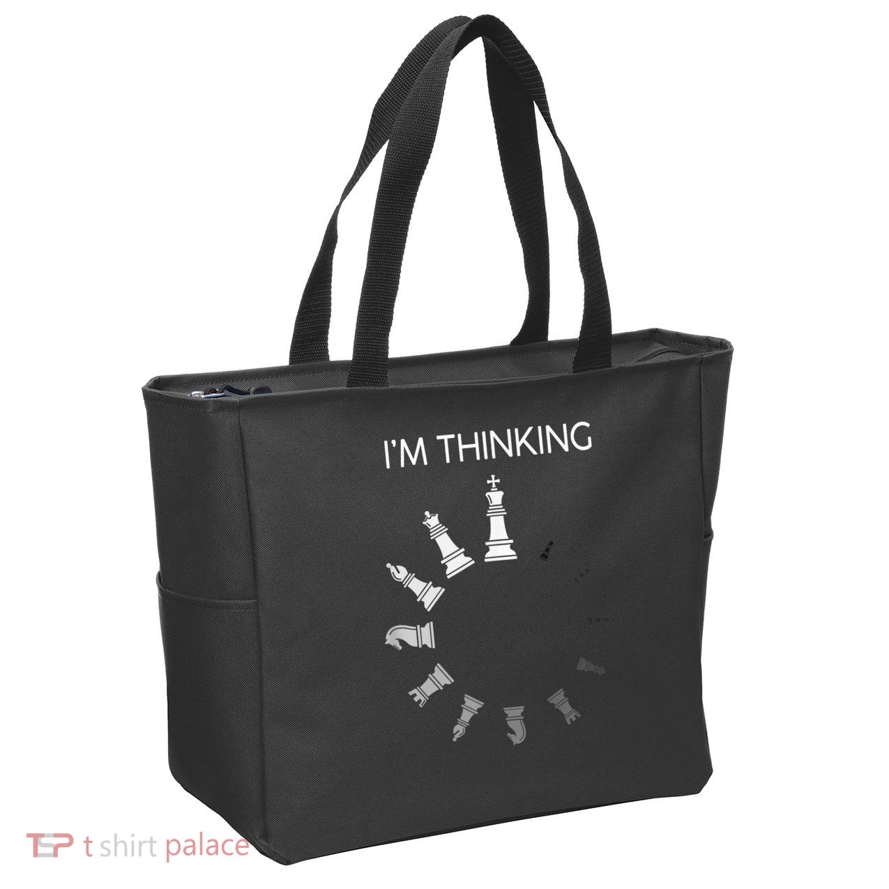 I Am Thinking Chess Pieces I’m Thinking Chess Player Zip Tote Bag