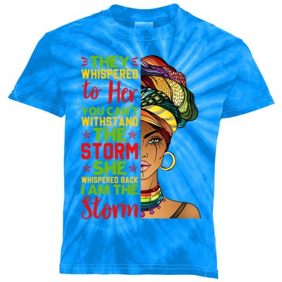 I Am The Storm Juneteenth Black History Month Gift Kids Tie-Dye T-Shirt