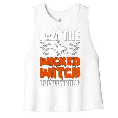 I Am The Wicked Witch Of Everything Halloween / Funny Gift Women's Racerback Cropped Tank