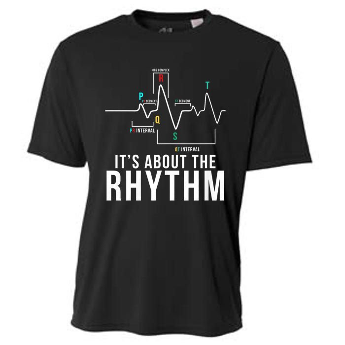 Its About The Rhythm Cardiology Nurse Gifts Heart Ekg Cooling Performance Crew T-Shirt