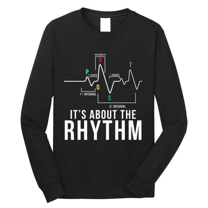 Its About The Rhythm Cardiology Nurse Gifts Heart Ekg Long Sleeve Shirt