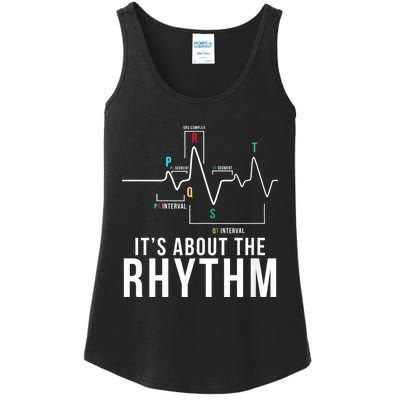 Its About The Rhythm Cardiology Nurse Gifts Heart Ekg Ladies Essential Tank