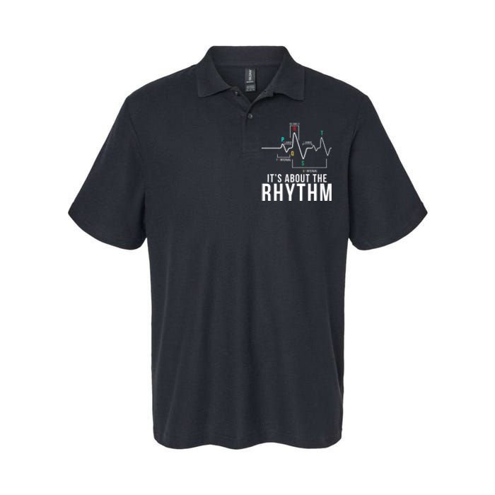 Its About The Rhythm Cardiology Nurse Gifts Heart Ekg Softstyle Adult Sport Polo