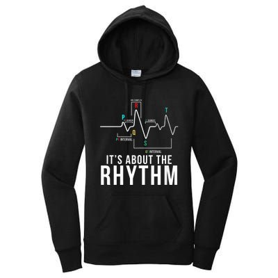 Its About The Rhythm Cardiology Nurse Gifts Heart Ekg Women's Pullover Hoodie