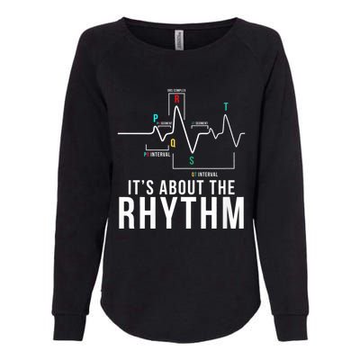 Its About The Rhythm Cardiology Nurse Gifts Heart Ekg Womens California Wash Sweatshirt