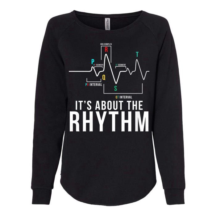 Its About The Rhythm Cardiology Nurse Gifts Heart Ekg Womens California Wash Sweatshirt