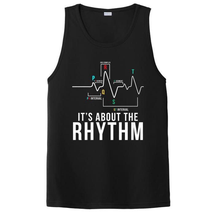 Its About The Rhythm Cardiology Nurse Gifts Heart Ekg PosiCharge Competitor Tank