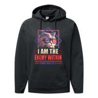 I Am The Enemy Within Harris Walz 2024 Usa Vote Cat Lovers Performance Fleece Hoodie