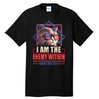 I Am The Enemy Within Harris Walz 2024 Usa Vote Cat Lovers Tall T-Shirt