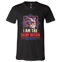 I Am The Enemy Within Harris Walz 2024 Usa Vote Cat Lovers V-Neck T-Shirt