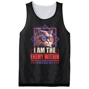 I Am The Enemy Within Harris Walz 2024 Usa Vote Cat Lovers Mesh Reversible Basketball Jersey Tank