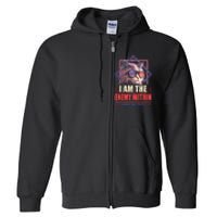 I Am The Enemy Within Harris Walz 2024 Usa Vote Cat Lovers Full Zip Hoodie