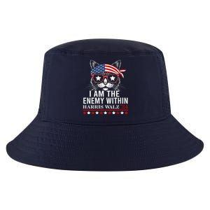 I Am The Enemy Within Harris Walz 2024 Usa Voting Cat Lovers Cool Comfort Performance Bucket Hat