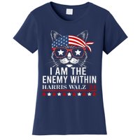 I Am The Enemy Within Harris Walz 2024 Usa Voting Cat Lovers Women's T-Shirt