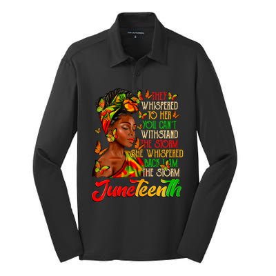 I Am The Storm Black Women Black History Silk Touch Performance Long Sleeve Polo