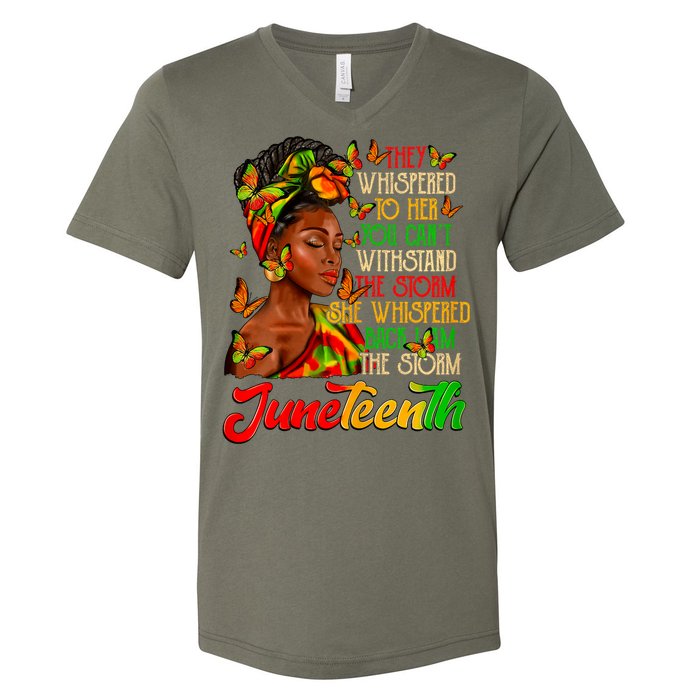 I Am The Storm Black Women Black History V-Neck T-Shirt