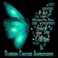 I Am The Storm Ovarian Cancer Awareness Butterfly Cooling Performance Crew T-Shirt