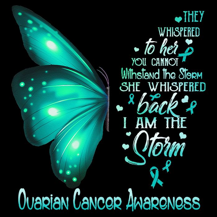 I Am The Storm Ovarian Cancer Awareness Butterfly Cooling Performance Crew T-Shirt