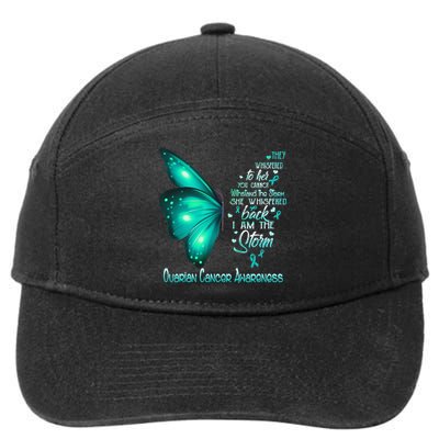 I Am The Storm Ovarian Cancer Awareness Butterfly 7-Panel Snapback Hat