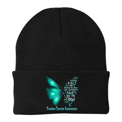 I Am The Storm Ovarian Cancer Awareness Butterfly Beanie