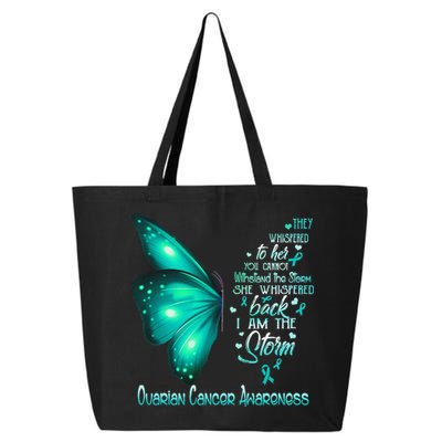 I Am The Storm Ovarian Cancer Awareness Butterfly 25L Jumbo Tote