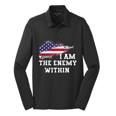 I Am The Enemy Within Silk Touch Performance Long Sleeve Polo