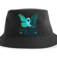 I Am The Storm Ovarian Cancer Awareness Teal Butterfly Sustainable Bucket Hat