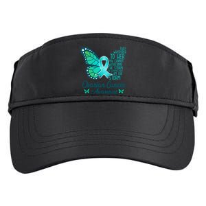 I Am The Storm Ovarian Cancer Awareness Teal Butterfly Adult Drive Performance Visor